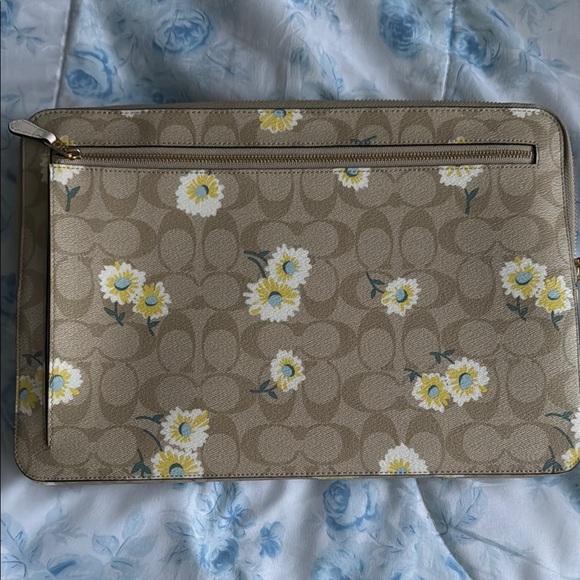 Coach Tan Floral Laptop Sleeve - Picture 3 of 5